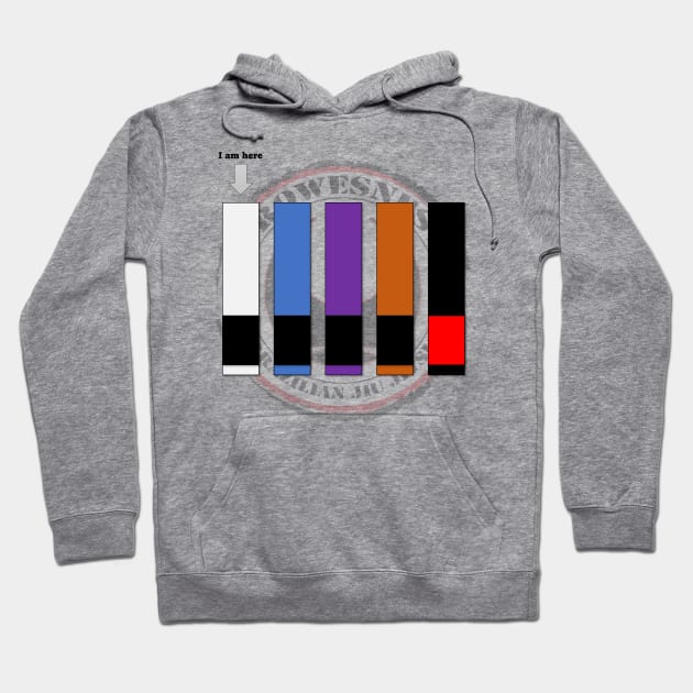 White Belt (I am here) Hoodie by CRowesNest BJJ